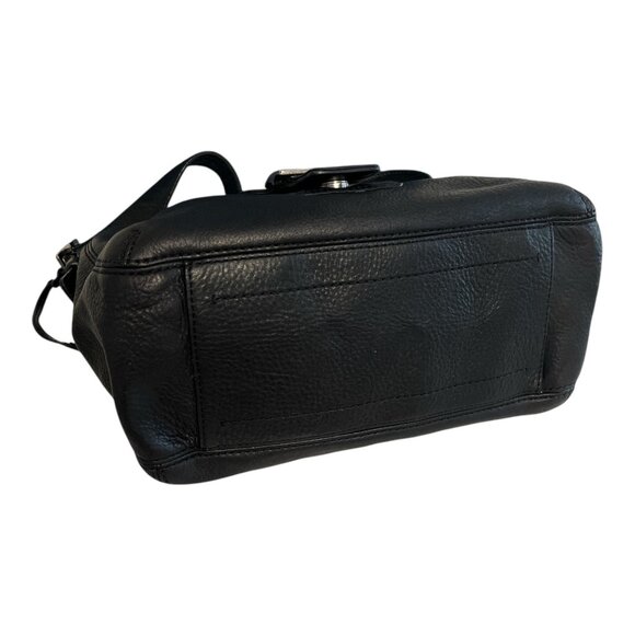 Banana Republic Black Leather Shoulder Bag – Buckle Flap Style – 2010s - Picture 4 of 6